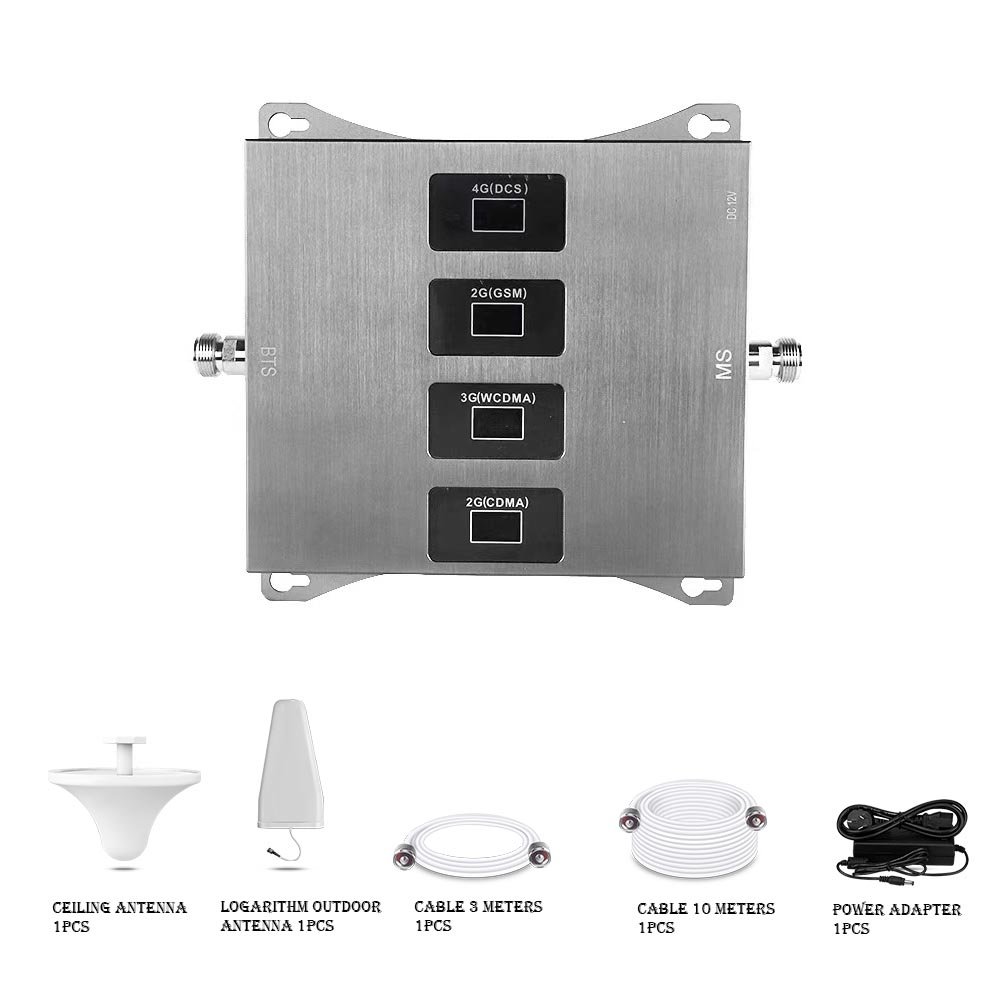 High-power quad band mobile signal booster repeater 900/1800/2100/2600mhz signal booster 4G LTE